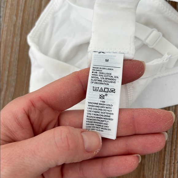 GAP White Cotton/Modal Traiangle Bralette Size Medium NWOT - Picture 4 of 4